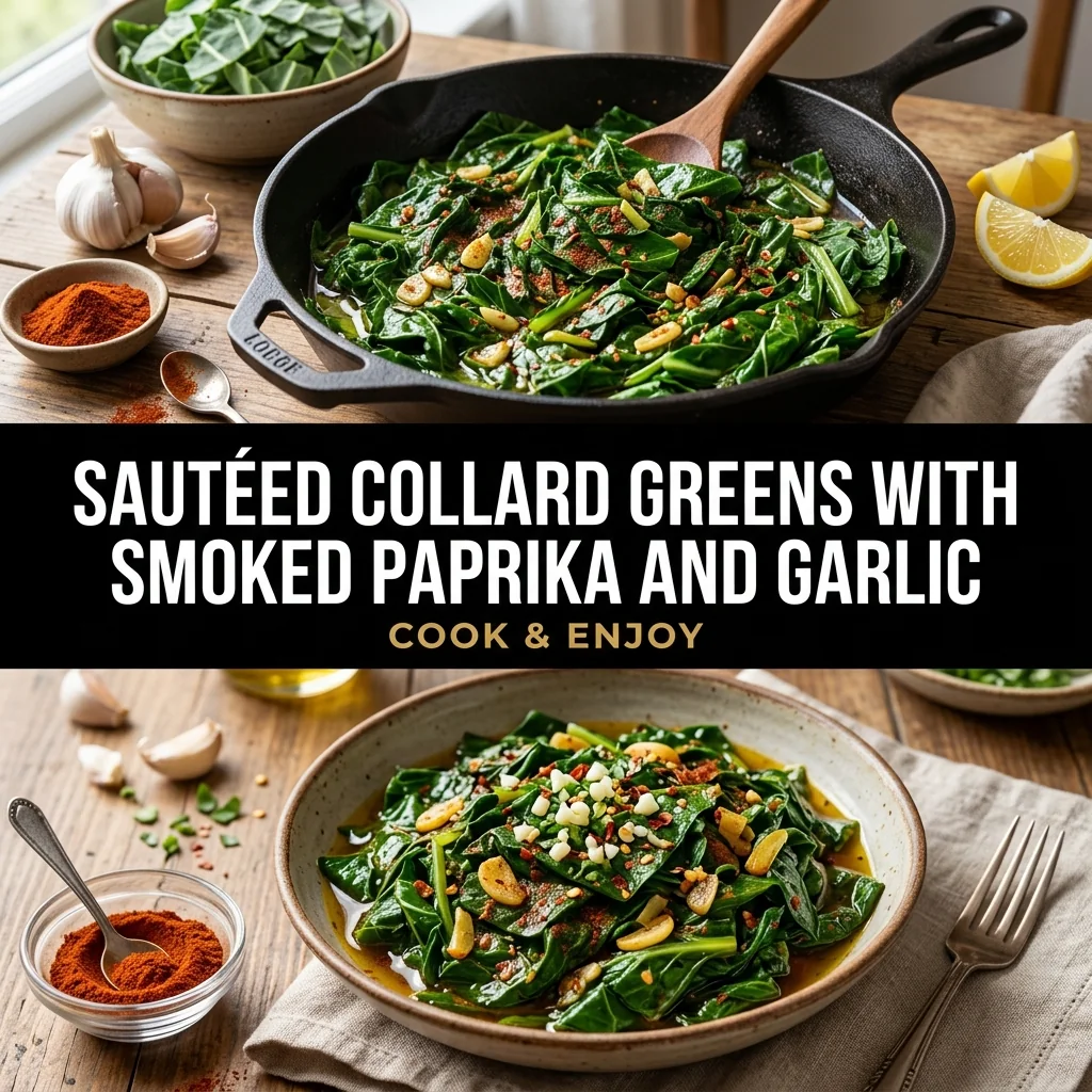 Sautéed Collard Greens with Smoked Paprika and Garlic food illustration