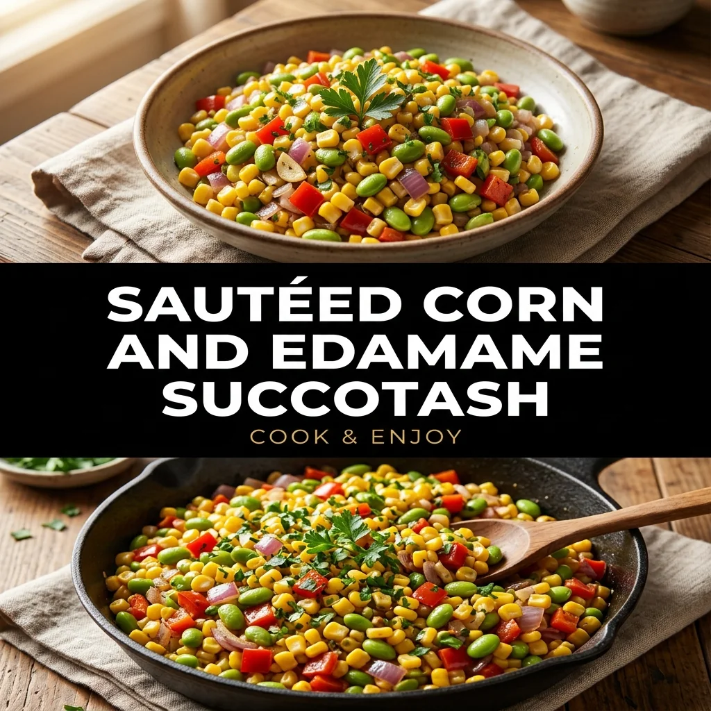 Sautéed Corn and Edamame Succotash food illustration