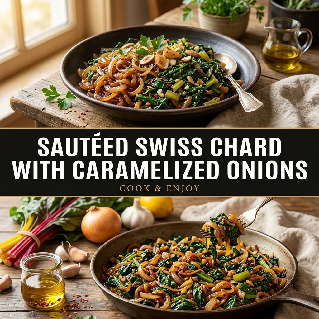 Sautéed Swiss Chard with Caramelized Onions food illustration