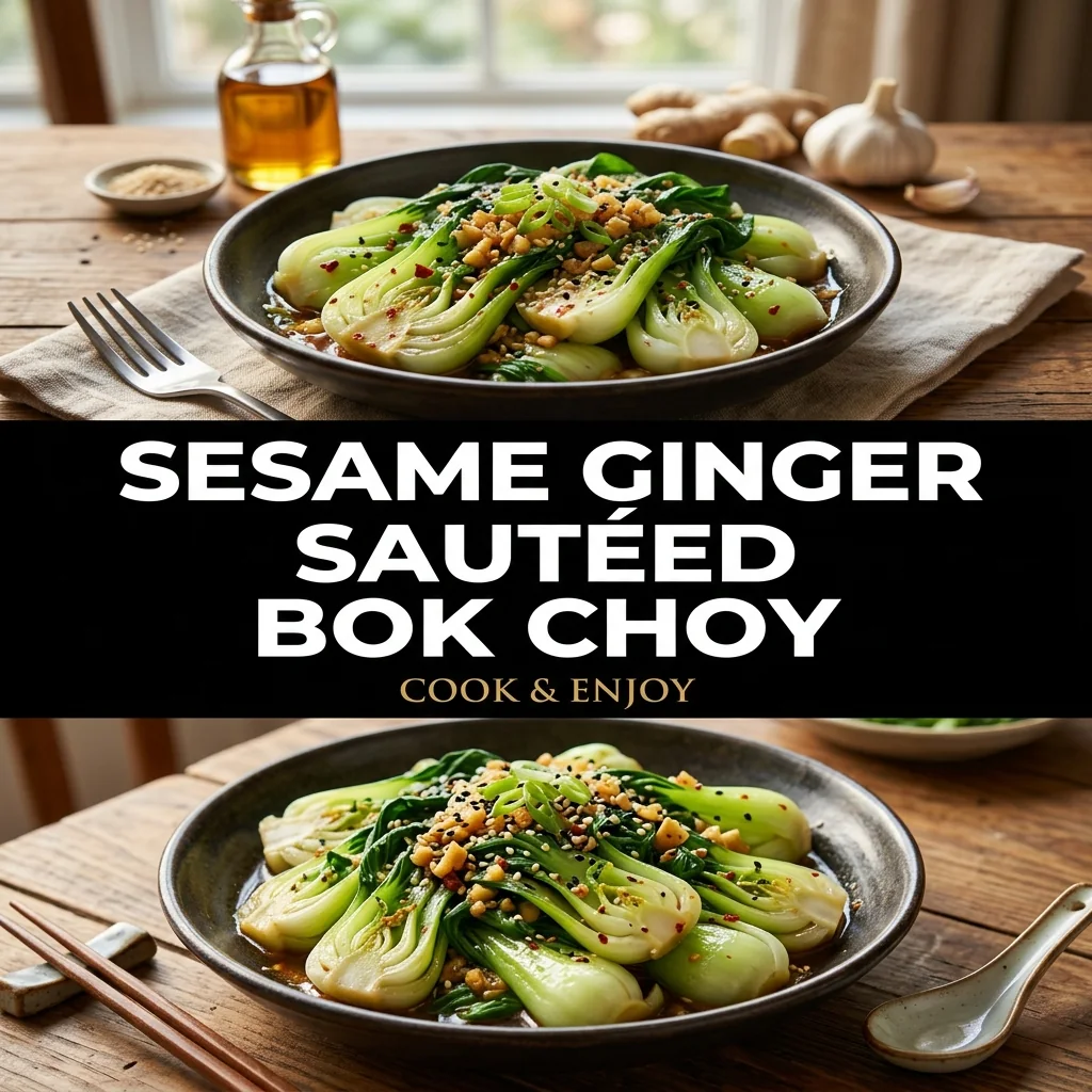 Sesame Ginger Sautéed Bok Choy food illustration