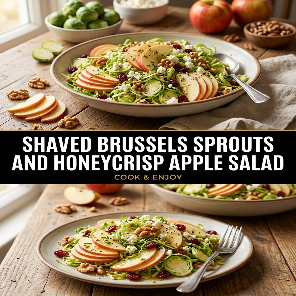 Shaved Brussels Sprouts and Honeycrisp Apple Salad food illustration