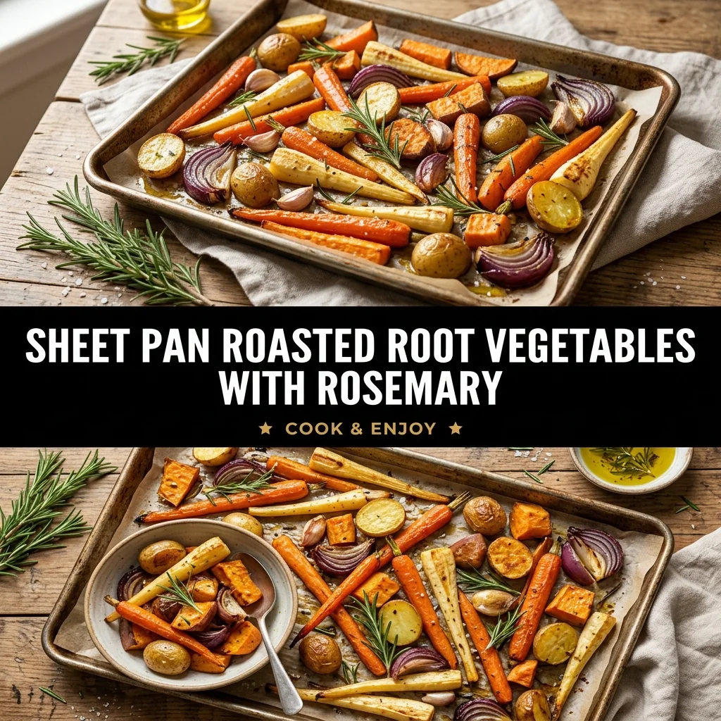 Sheet Pan Roasted Root Vegetables with Rosemary food illustration