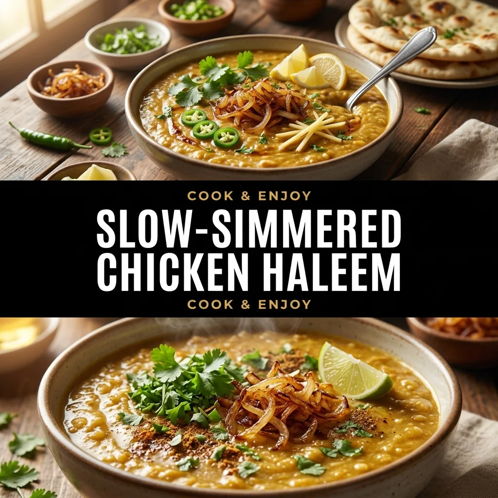 Slow-Simmered Chicken Haleem food illustration