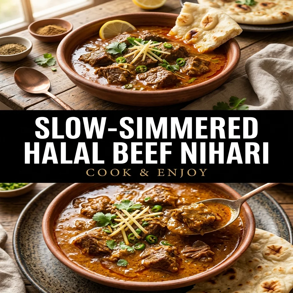 Slow-Simmered Halal Beef Nihari food illustration