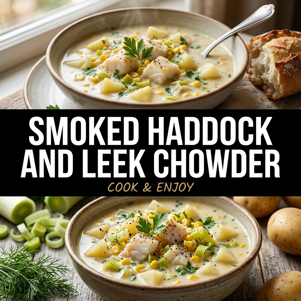 Smoked Haddock and Leek Chowder food illustration