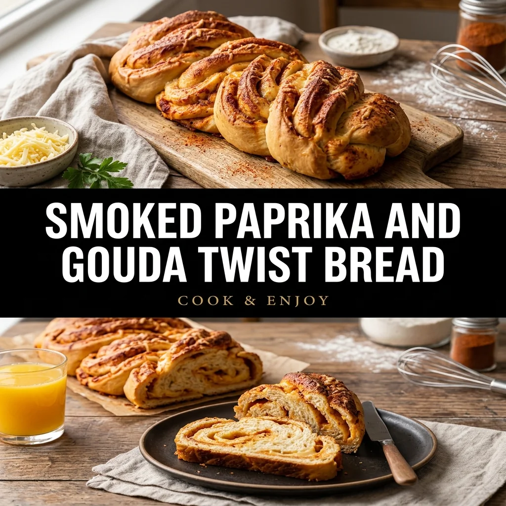 Smoked Paprika and Gouda Twist Bread food illustration