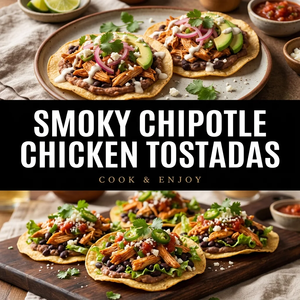 Smoky Chipotle Chicken Tostadas food illustration