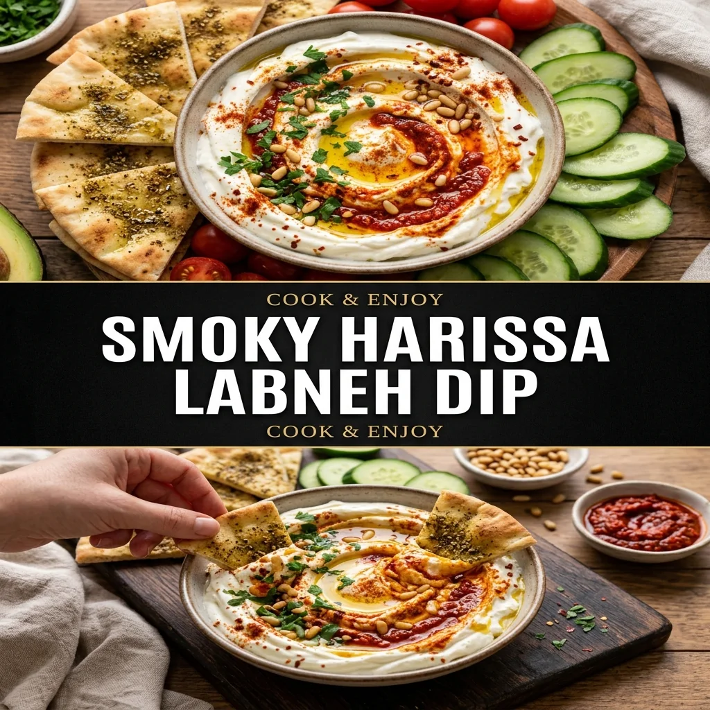 Smoky Harissa Labneh Dip food illustration