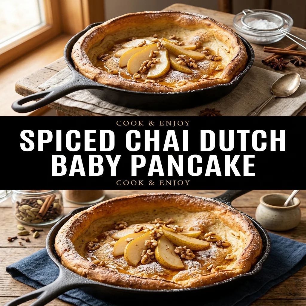 Spiced Chai Dutch Baby Pancake food illustration