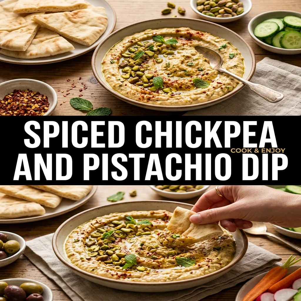 Spiced Chickpea and Pistachio Dip food illustration