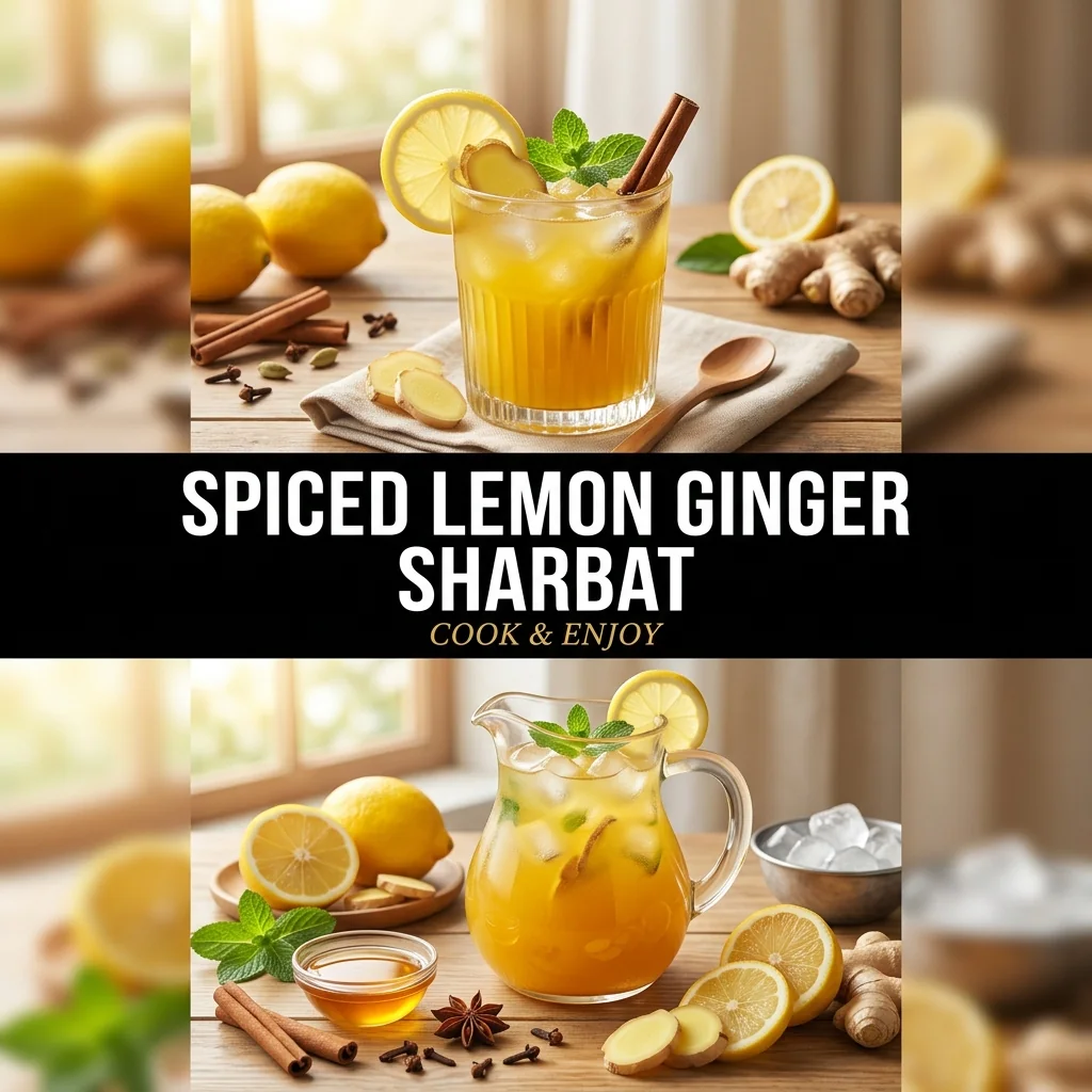 Spiced Lemon Ginger Sharbat food illustration