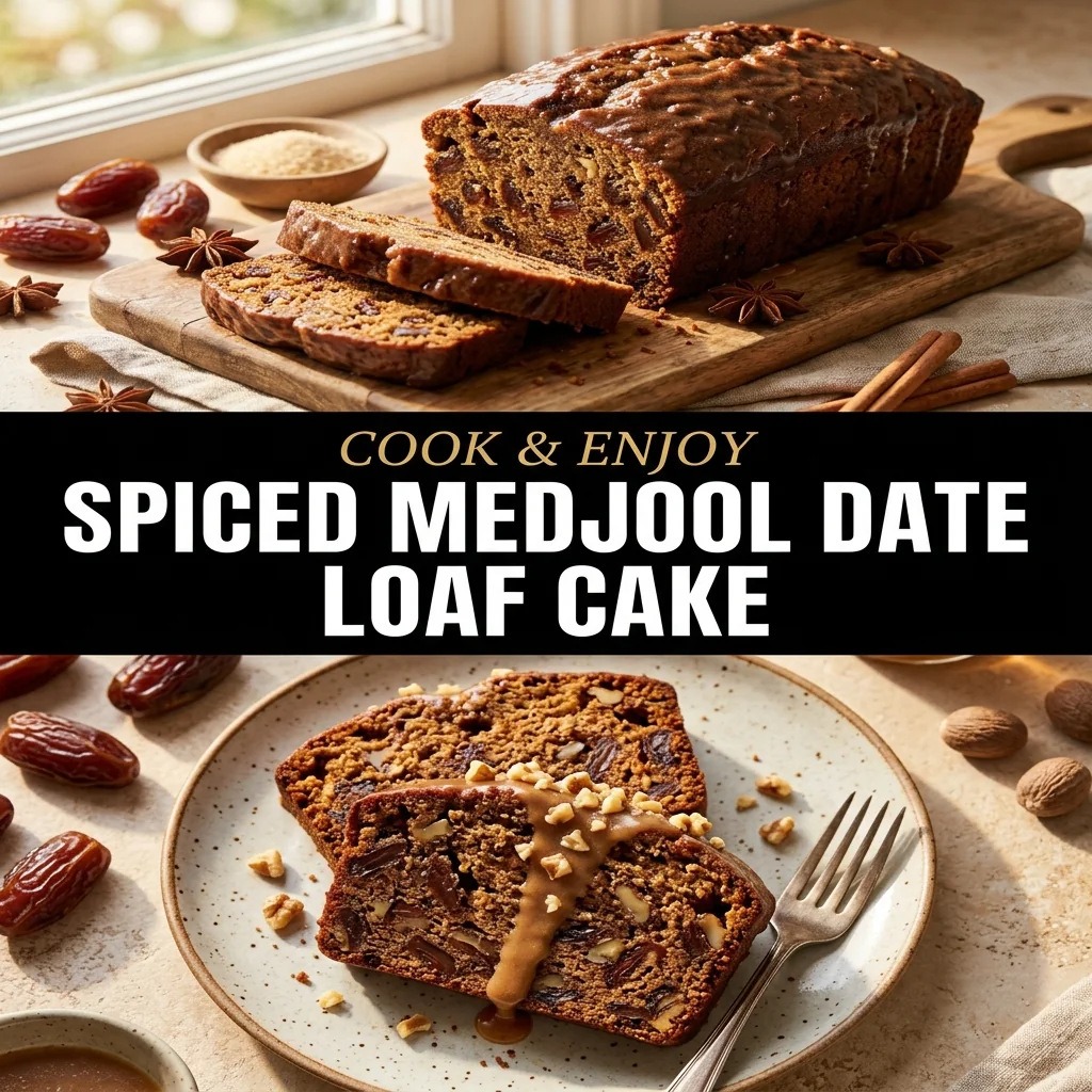 Spiced Medjool Date Loaf Cake food illustration
