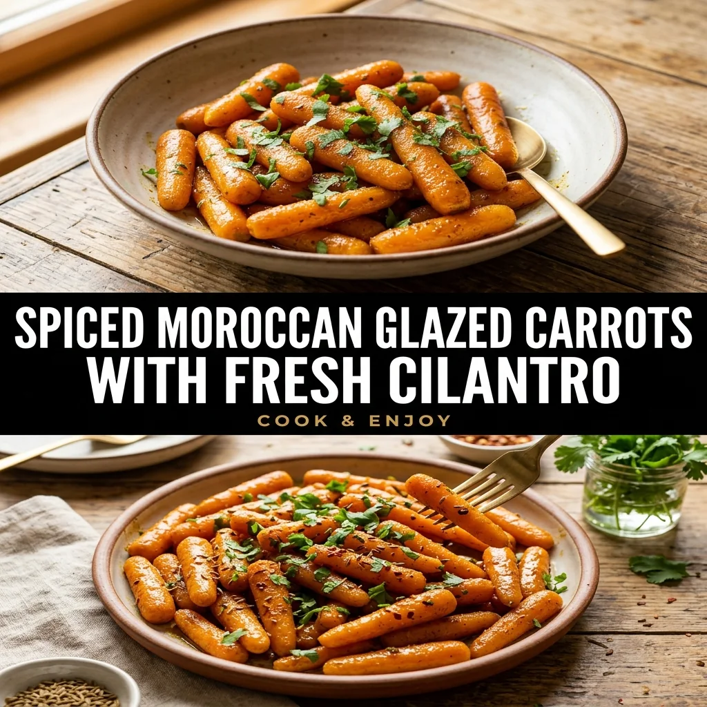 Spiced Moroccan Glazed Carrots with Fresh Cilantro food illustration