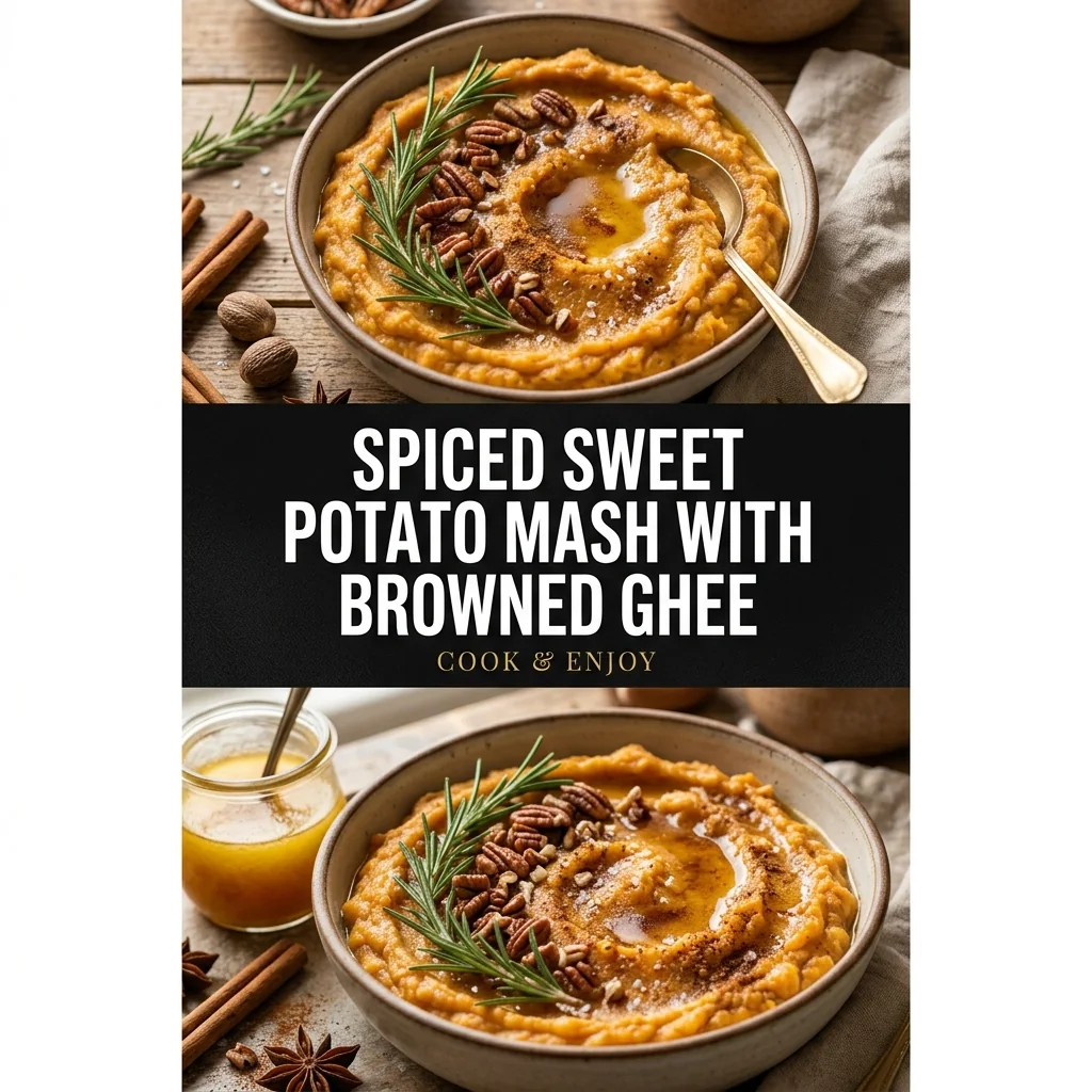 Spiced Sweet Potato Mash with Browned Ghee food illustration