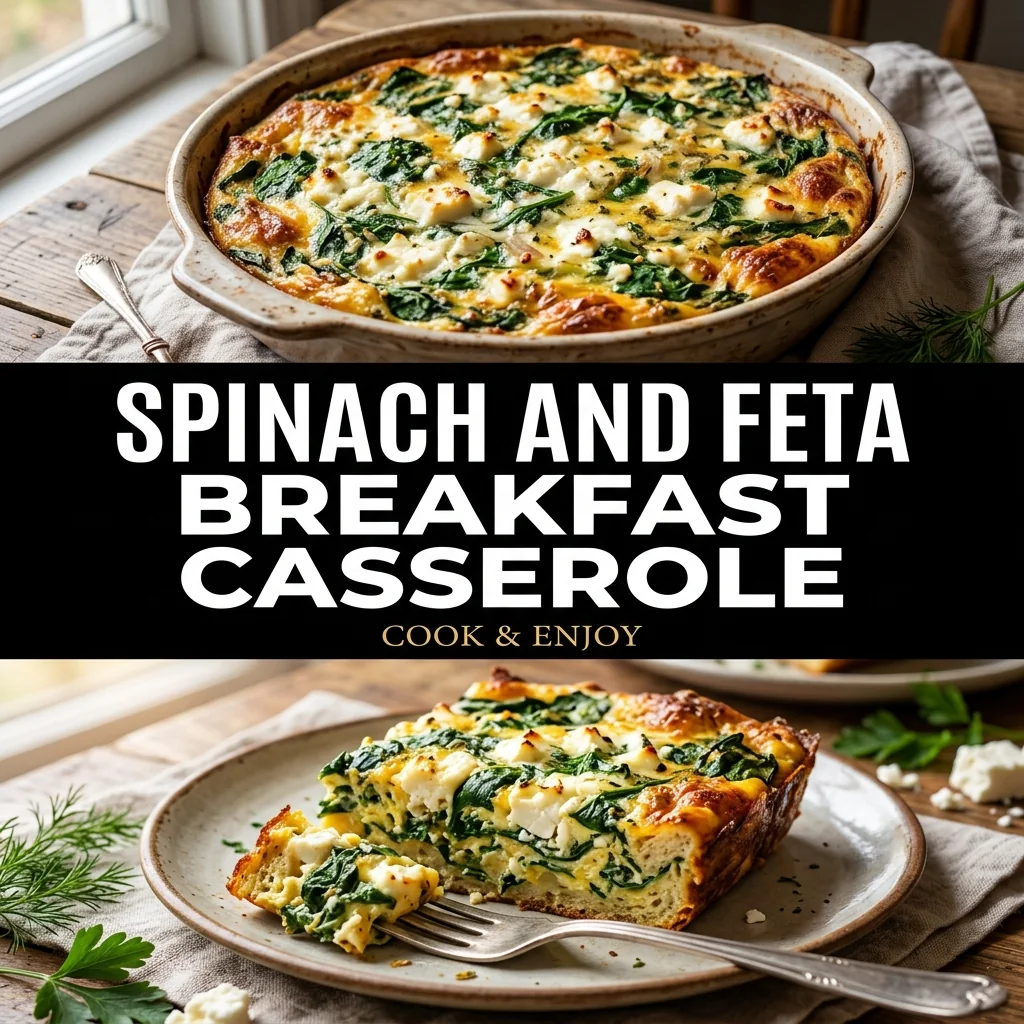 Spinach and Feta Breakfast Casserole recipe poster