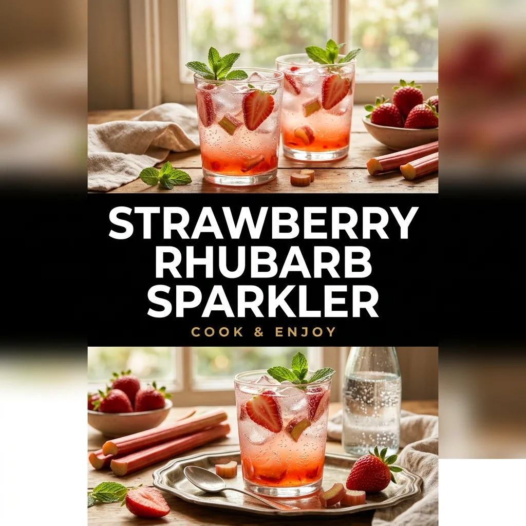 Strawberry Rhubarb Sparkler food illustration