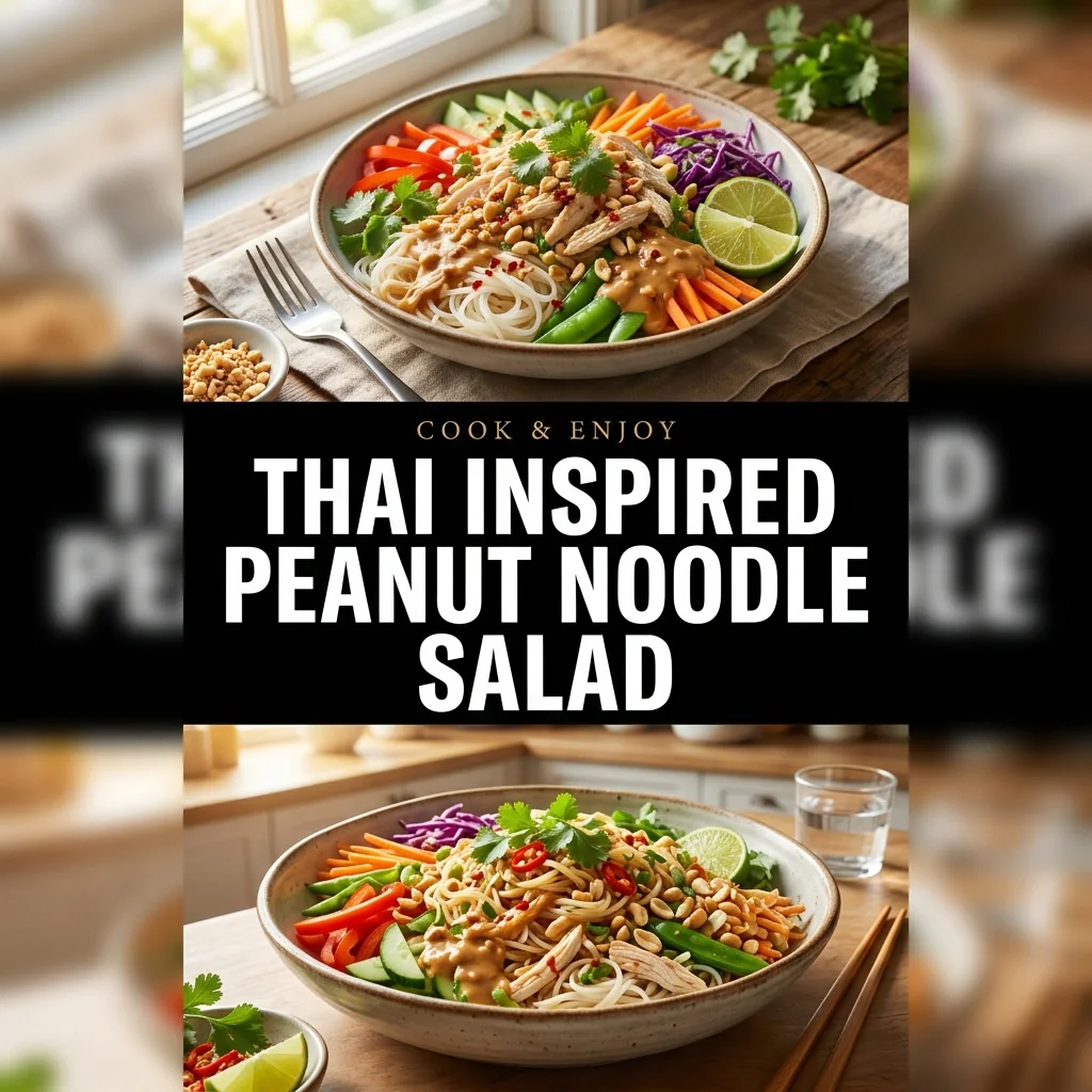 Thai Inspired Peanut Noodle Salad recipe poster