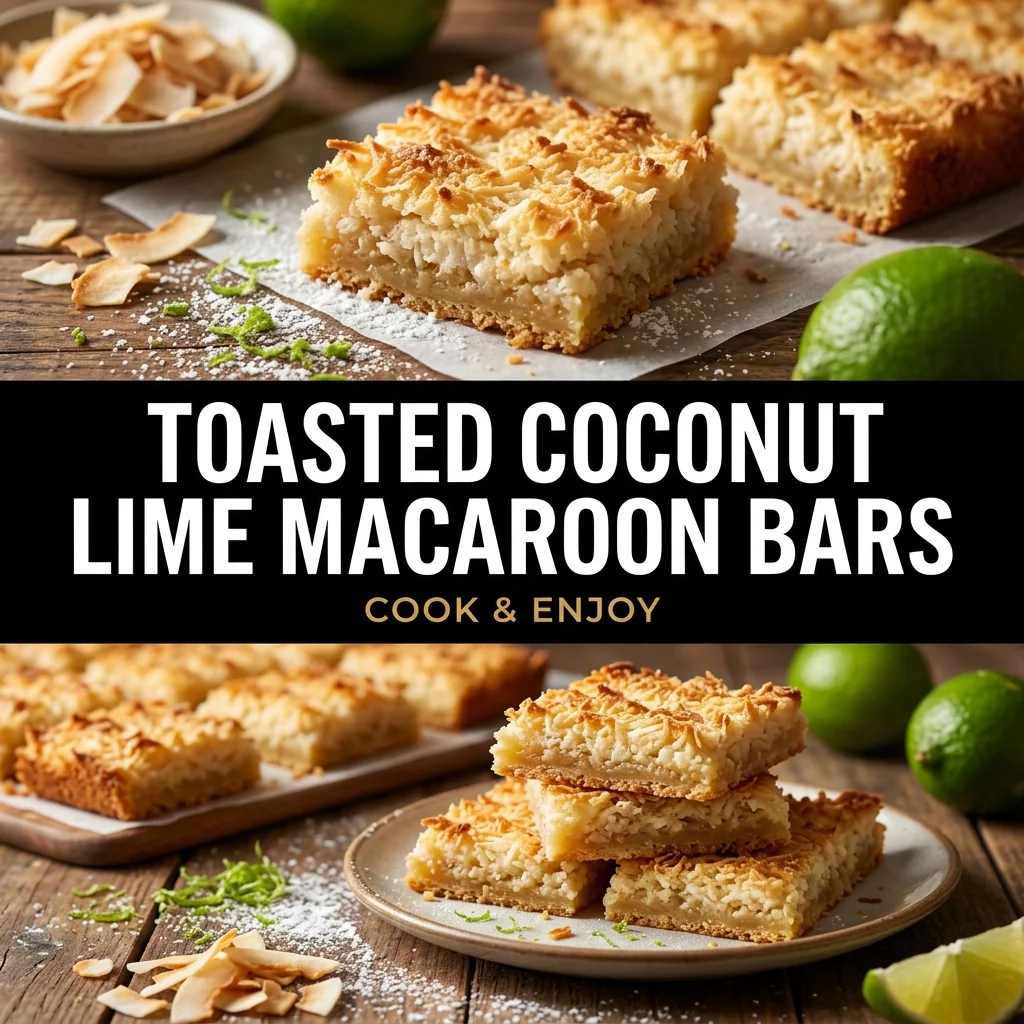 Toasted Coconut Lime Macaroon Bars food illustration