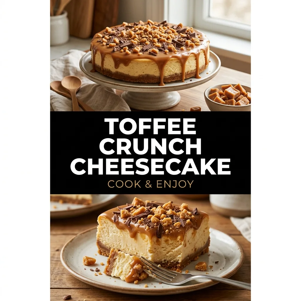 Toffee Crunch Cheesecake food illustration