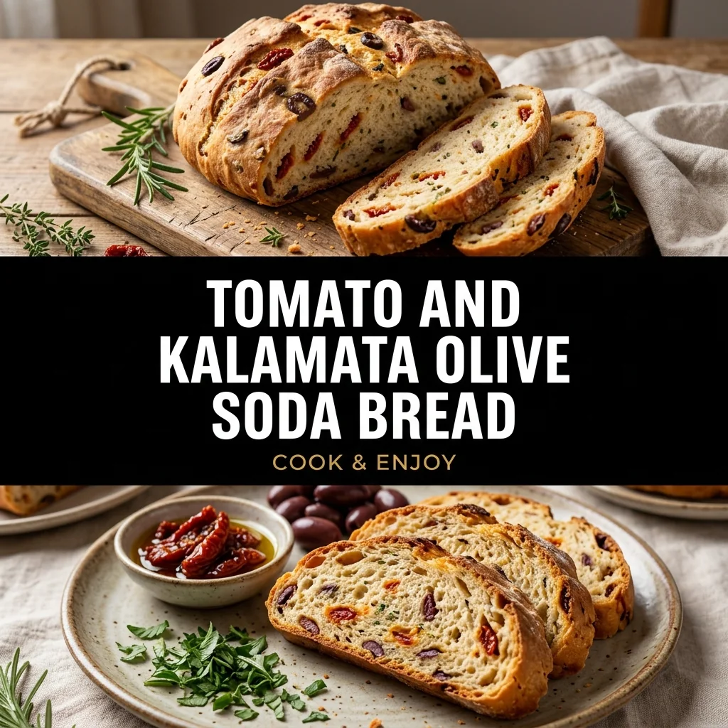 Tomato and Kalamata Olive Soda Bread food illustration