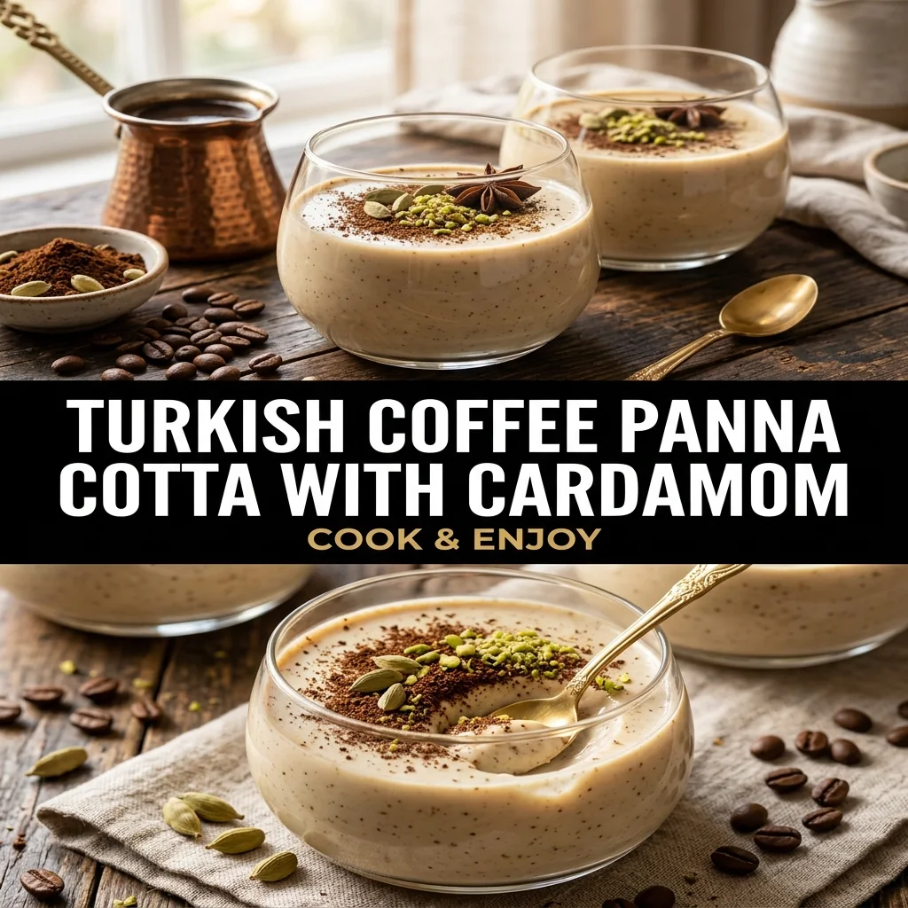 Turkish Coffee Panna Cotta with Cardamom food illustration