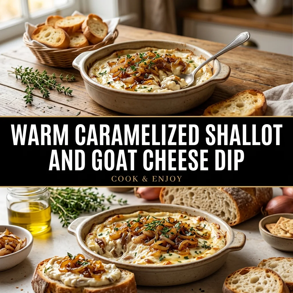 Warm Caramelized Shallot and Goat Cheese Dip food illustration