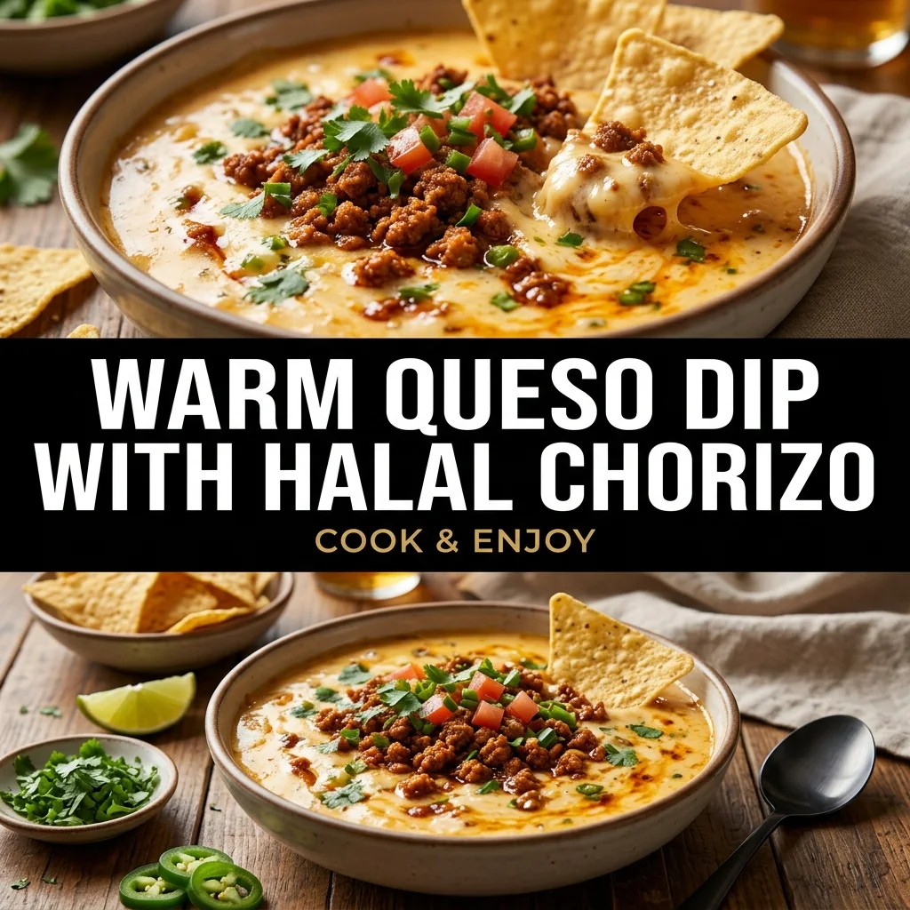 Warm Queso Dip with Halal Chorizo food illustration