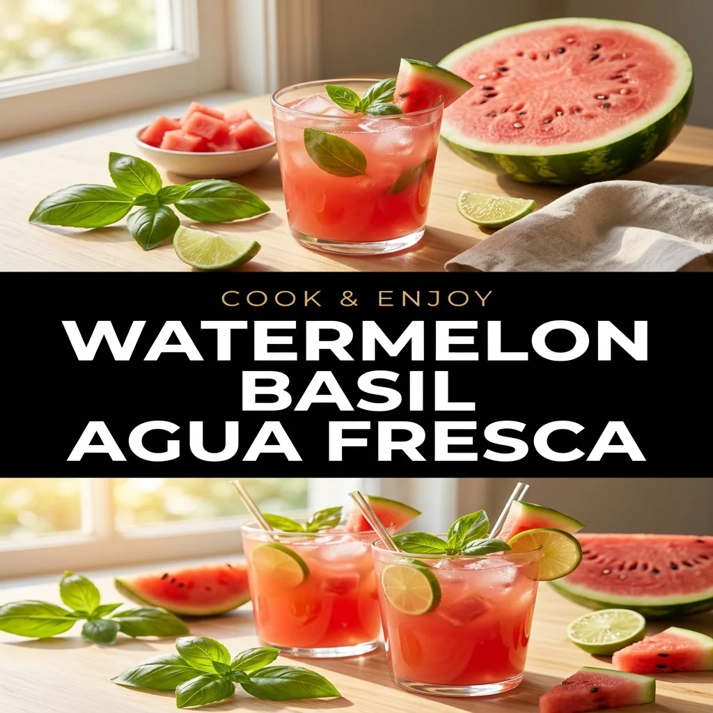 Watermelon Basil Agua Fresca recipe poster