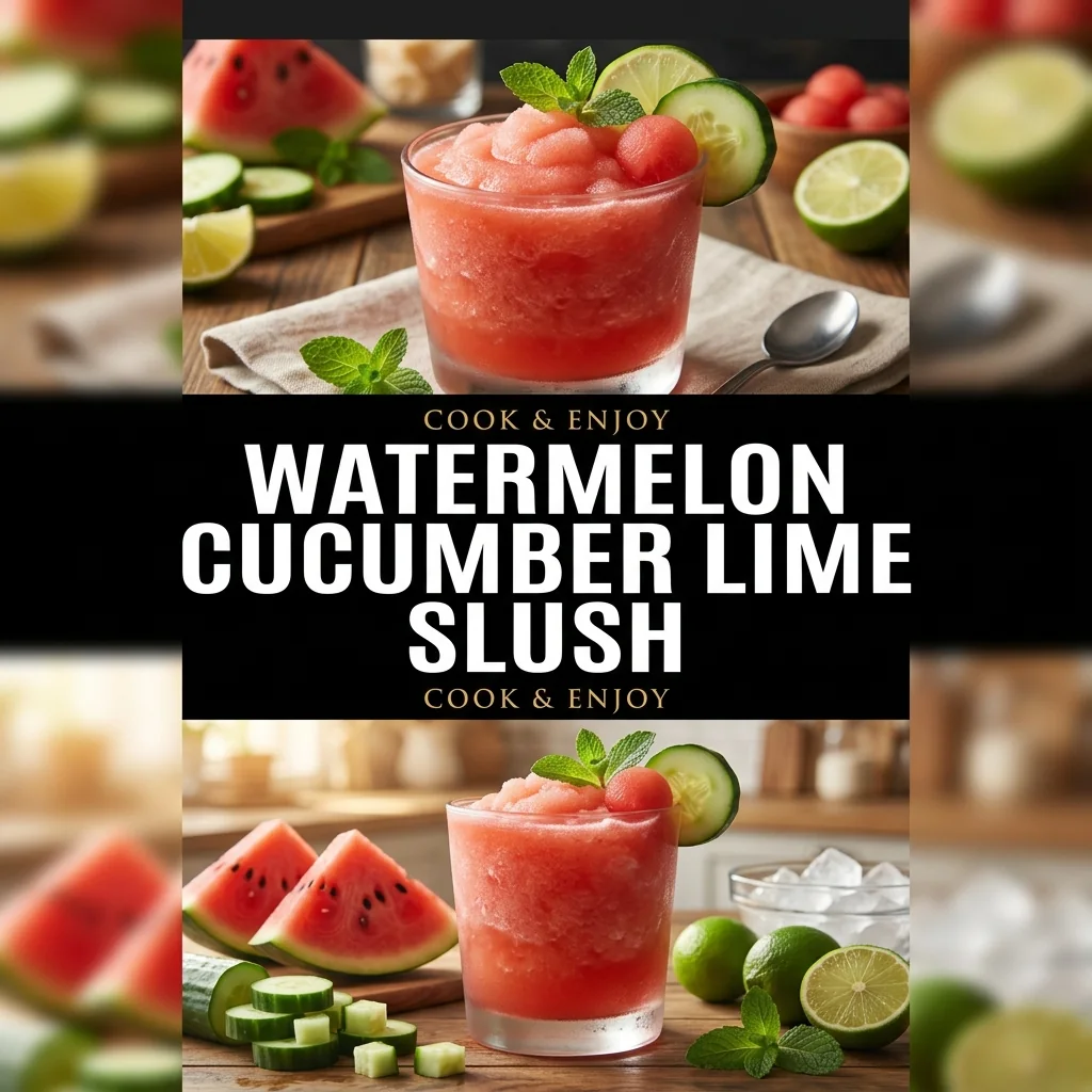 Watermelon Cucumber Lime Slush food illustration