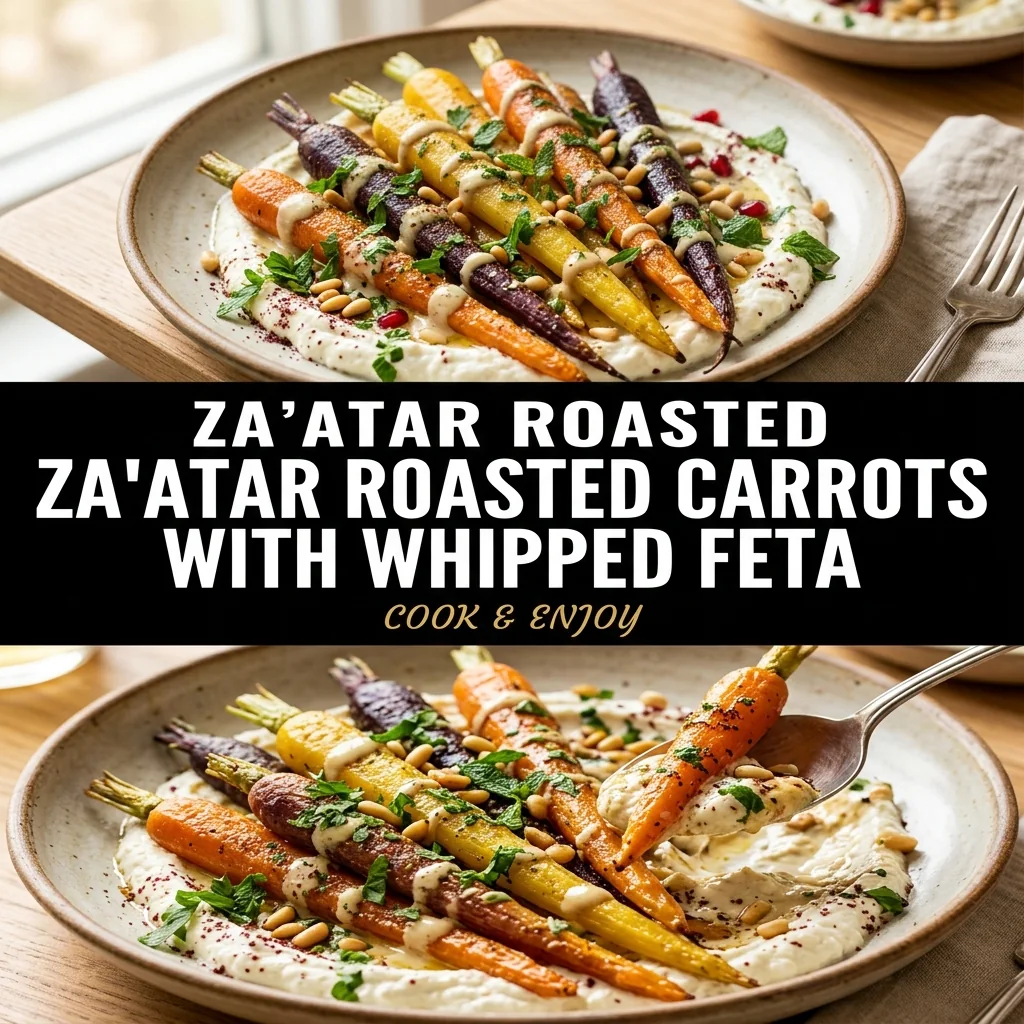 Za'atar Roasted Carrots with Whipped Feta food illustration