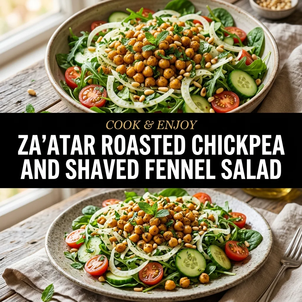 Za'atar Roasted Chickpea and Shaved Fennel Salad food illustration